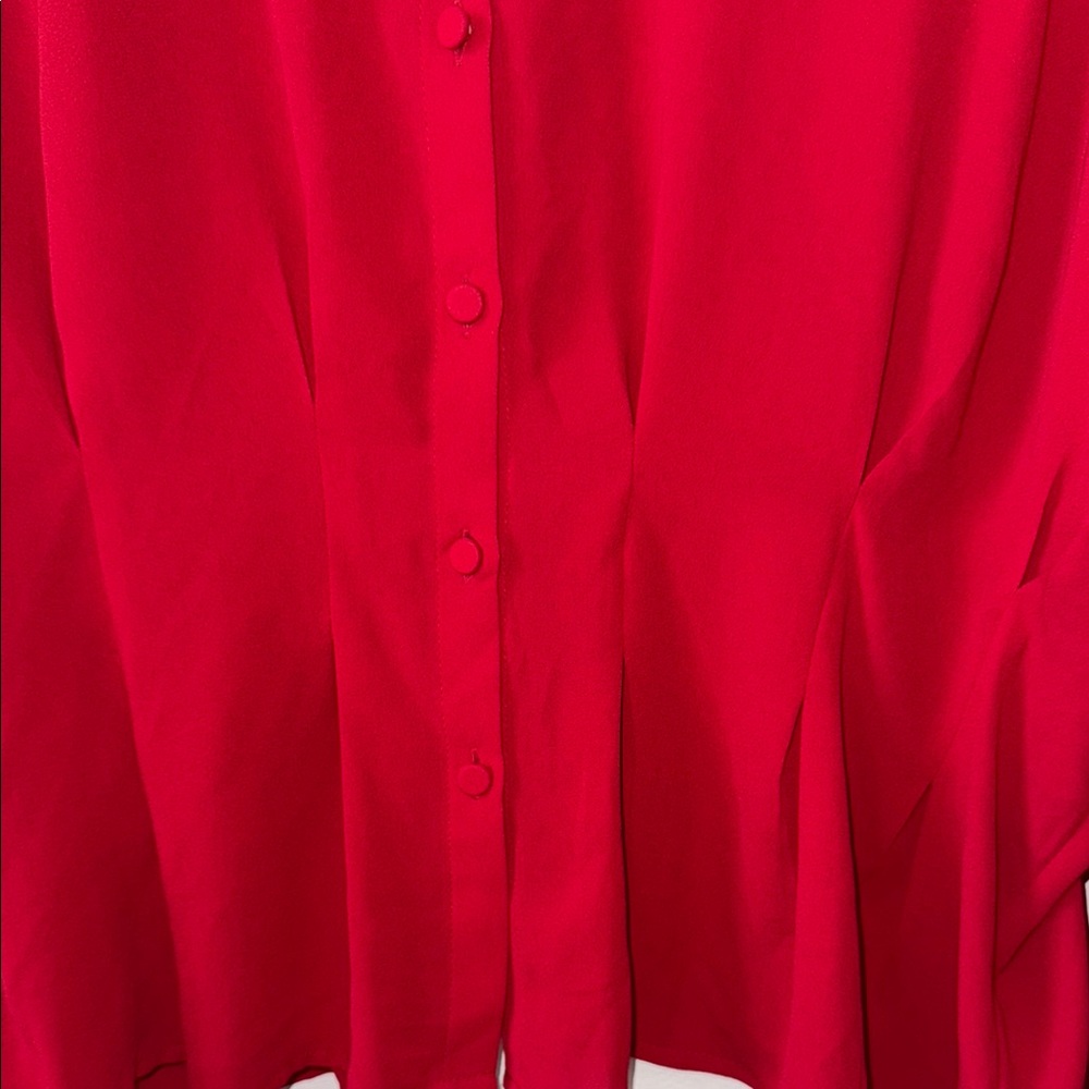 Express Women's Red Button-Up Top - Picture 7 of 7